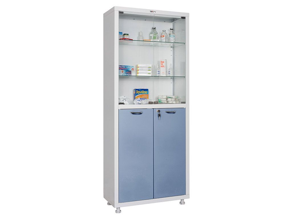 Медицинский шкаф двухстворчатый HILFE МД 2 1670/SG